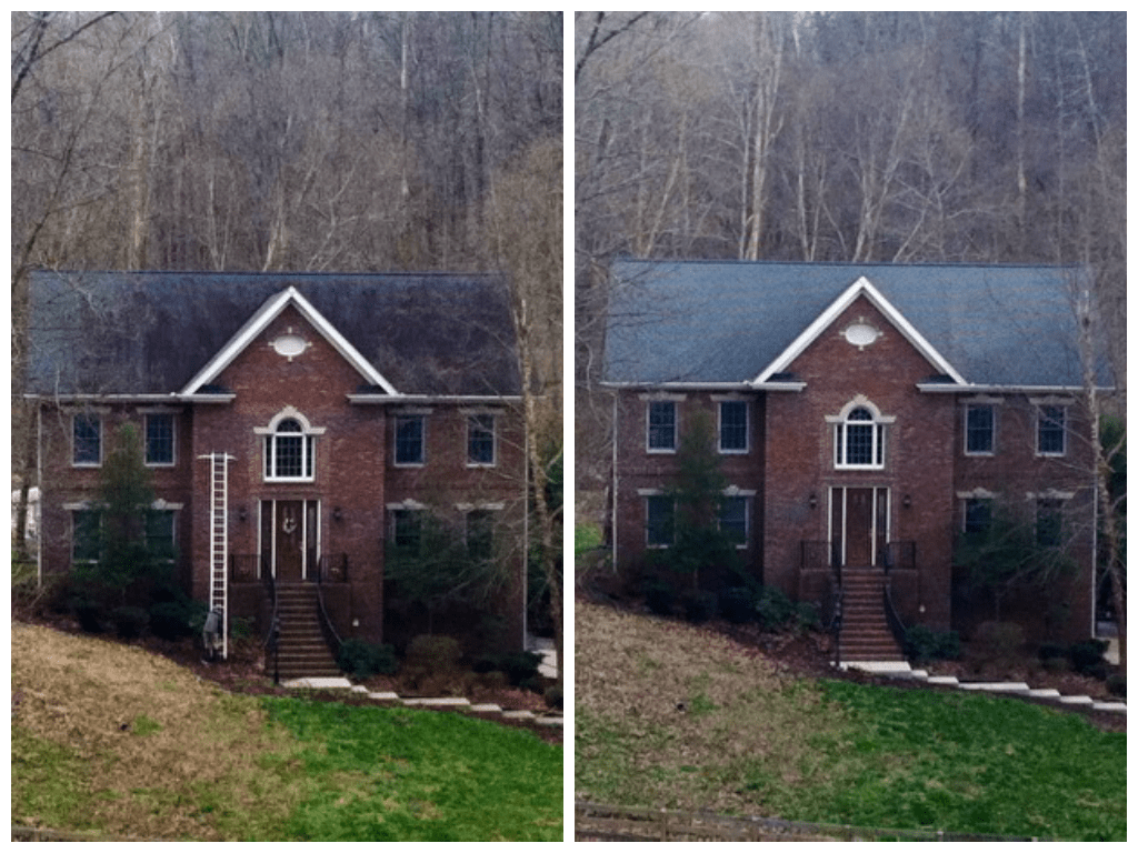 Roof Cleaning Before and After - Soft Pressure Wash | Nashville, TN