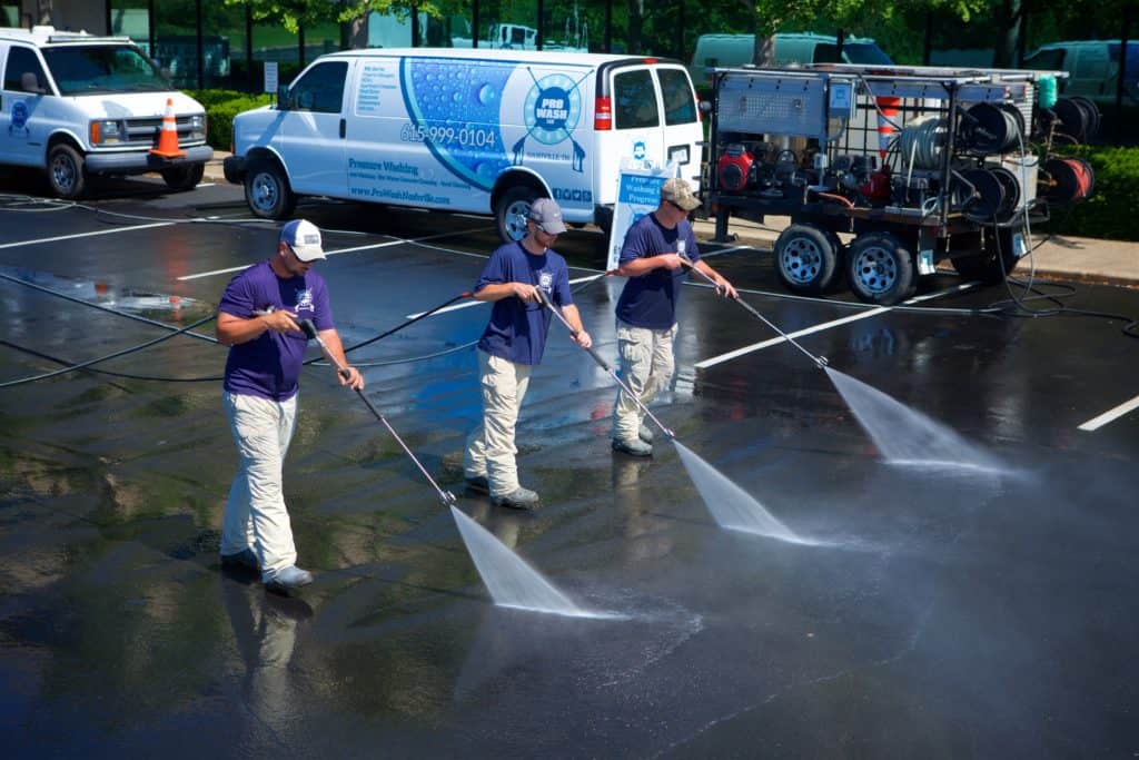 Pressure washing gas stations in Nashville